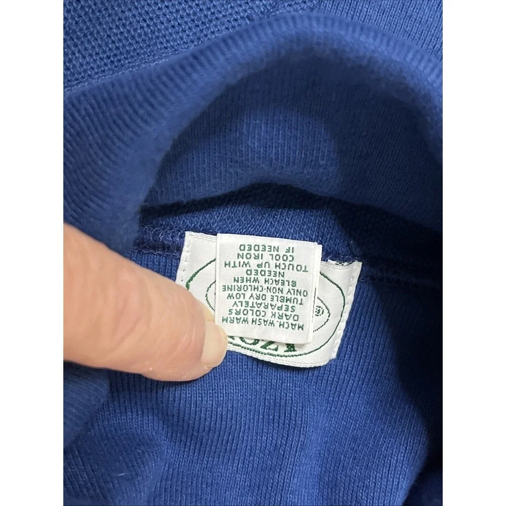 Vintage Izod Lacoste Turtleneck Sweater Mens L Blue 70s Preppy 100% Cotton